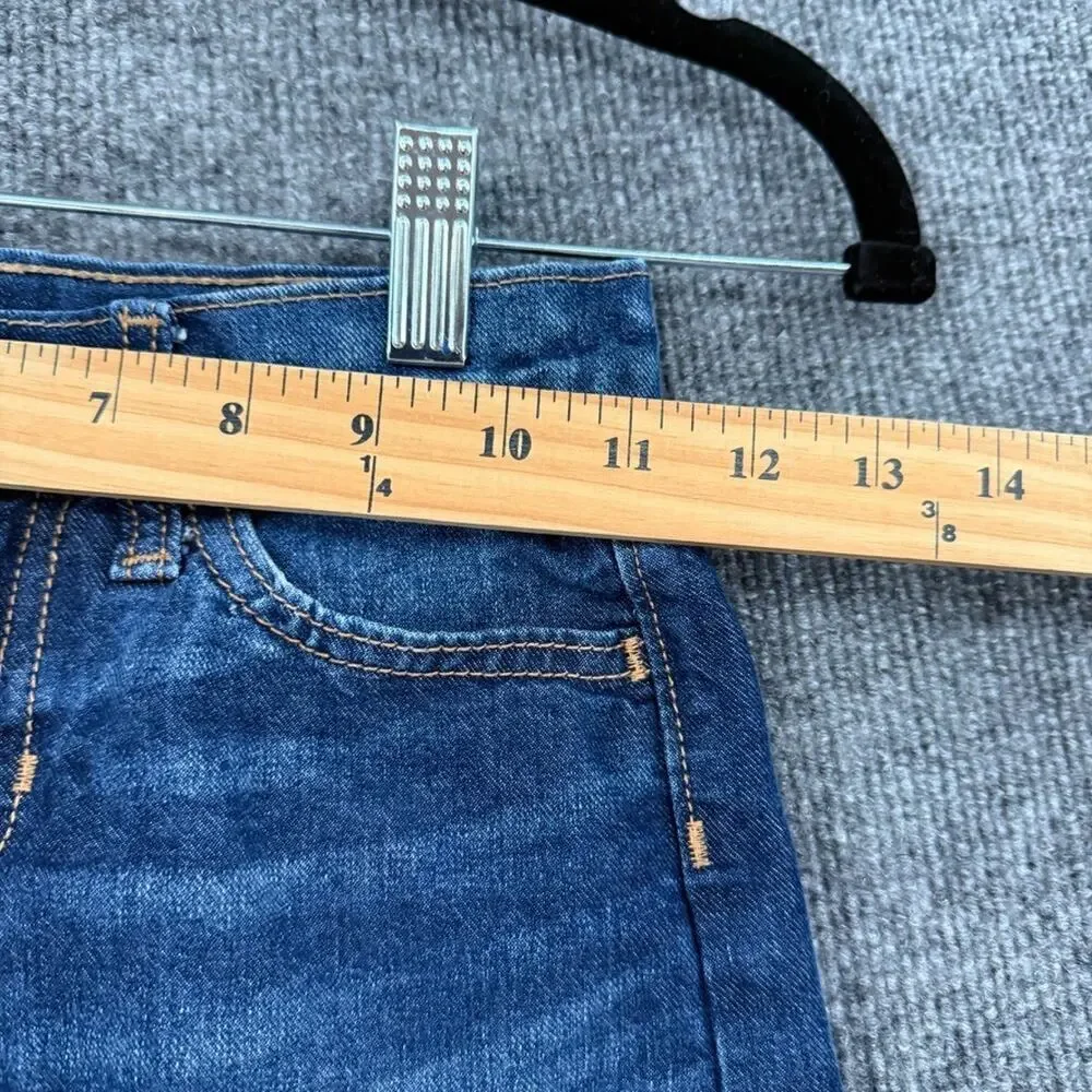 Old Navy Girls Denim Cut Off Jean Shorts Size 7 HIgh Rise Adjustable Waist